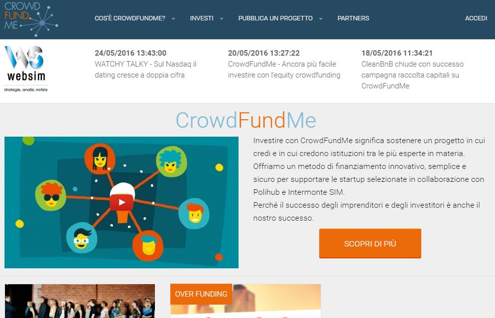CrowdFundMe: raccolta di capitali  per startup interamente online