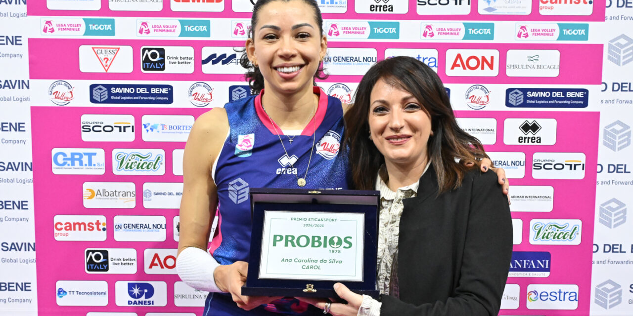 Ana Carolina Da Silva premiata con il Premio Probios Etica&Sport: eccellenza in campo e nella vita